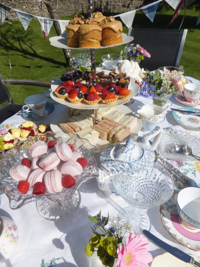 Hire for an afternoon tea of vintage crockery, bunting and 3 tier cakestands